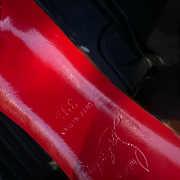 Christian Louboutin CL IN 90s MULE 80 Fire Leather Sandals Heels Shoes - Picture 3 of 11